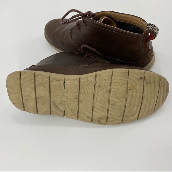 Ugg brown leather lace up ankle shoes - Picture 6 of 8